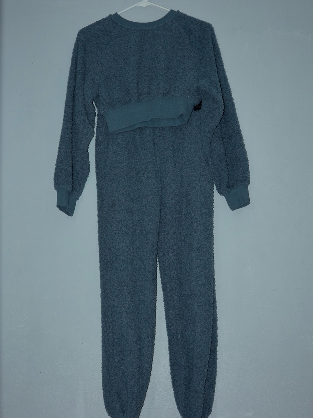 Arizona Jean Company Women's Plush One-Piece Jumpsuit Pajama - Slate Blue